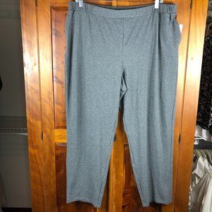 NEW - Terra & Sky Gray Knit Stretch High Rise Pants Athleisure Comfy Office